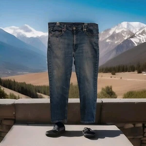 Pantalones de mezclilla Levis 514 de pierna recta para hombre 38 X 30 azul desgastado lavado medio - Imagen 1 de 9