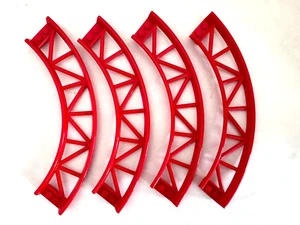 (4) NEW LEGO Roller Coaster Track Rail Lot-RED-Train Track-90 Degree Curve - Picture 1 of 2