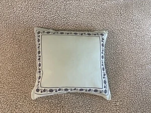 Kate Spade Square Embroidered Look Trim Mint & Blue Throw Pillow - Picture 1 of 7