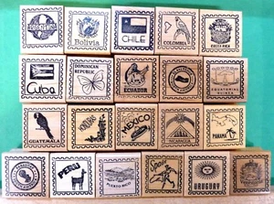 Country/Passport 21-Pc Assortment, Spanish-Speaking Countries - Wood Mounted - Picture 1 of 1