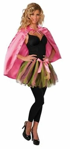 Adult Satin Fantasy Cape Pink or Green - Picture 1 of 4