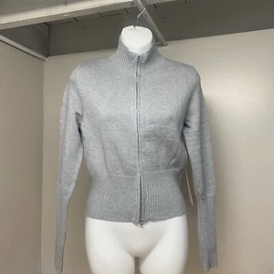 Orange Kiss  Women’s Full Zip Sweater Gray  Collar  Medium - Picture 1 of 9