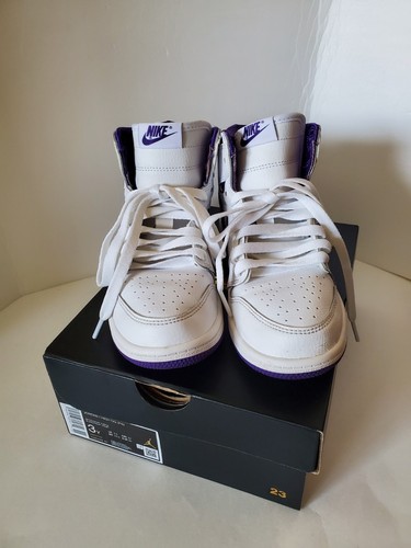 Taglia 3Y Nike Air Jordan 1 Retro High OG (PS) Sneakers CU0449 151 Bianco Viola