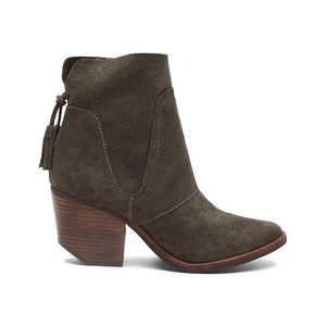 Matisse Laney Suede Leather Ankle Bootie Tassel Womens 10M Western Chunky Heel - Picture 1 of 13