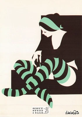 Calze A Righe - 1982 Painting by Amleto Dalla Costa on Postcard, Italian, #DC72 - Image 1 of 2