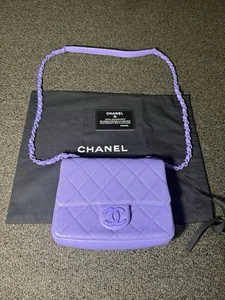 CHANEL Limited Incognito Classic Mini Square Flap Quilted Viole Purple Caviar - Picture 1 of 14