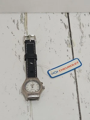 Vintage Chevy Corvette Watch Auto Glow Leather Band - Image 1 of 4