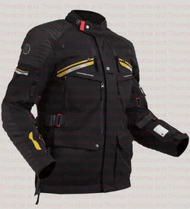 NIRVIK V2 PRINT RIDING JACKET - BLACK & GOLD FIT FOR ROYAL ENFIELD ALL MODELS - Picture 1 of 5