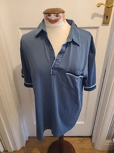 Mens Tom Hagan Size Large Blue/grey Short Sleeved Polo Shirt - Picture 1 of 7