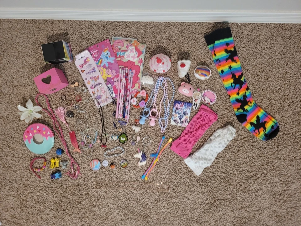 Lote Paquete Kawaii Hada Kei Lindo Núcleo Pastel Kawaii Kei Joyería Rosa Foto 1 de 4