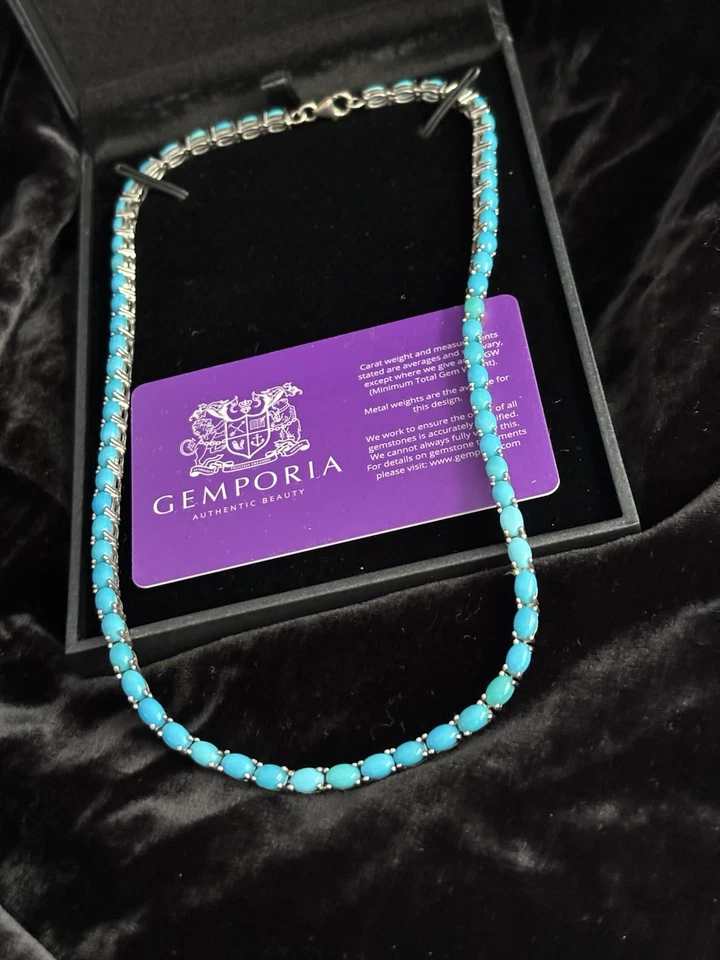 Collar genuino American Sleeping Beauty certificado de autenticidad esterlina Foto 1 de 4