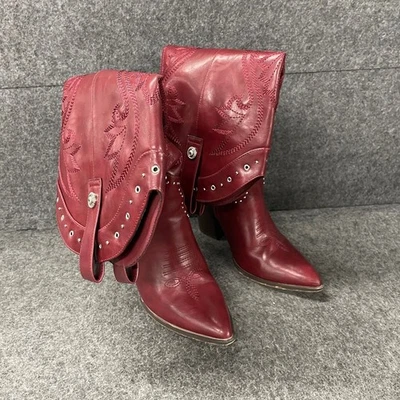 Женские кожаные сапоги вестерн STEVE MADDEN Laso размер США 6 красные - Изображение 1 из 4