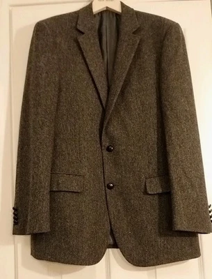 John Lewis Mens Moon Tweed Jacket /size 42R Grey Pure Wool Blazer Smart - Image 1 of 4