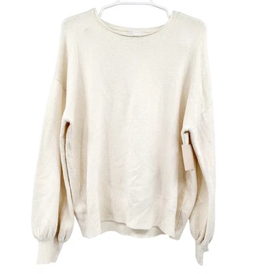 Nuevo con etiquetas Suéter 14th & Union Marfil Prístino Blanco Off-Mangas Globo Larga Talla M Foto 1 de 4