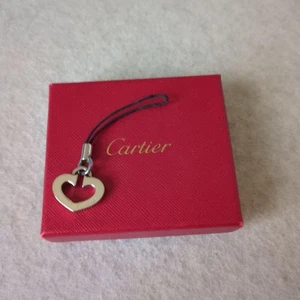 Cartier Autentico Portachiavi a Forma di Cuore Charm Borsa Metallo Argento co... - Foto 1 di 2