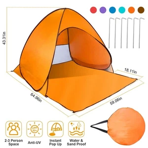 Tienda de Playa Pop Up Parasol Refugio Anti-UV Automático Impermeable Tienda Toldo para - Imagen 1 de 7
