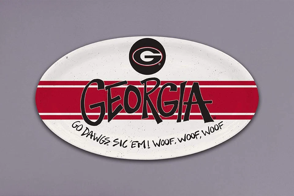 Georgia Bulldogs Heavyweight Melamine Oval Serving Platter for Tailgating - Image 1 of 1