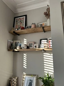 Solid Wood Scaffold Board Shelf Any Size Industrial Rustic Shelves No Brackets - Picture 1 of 11