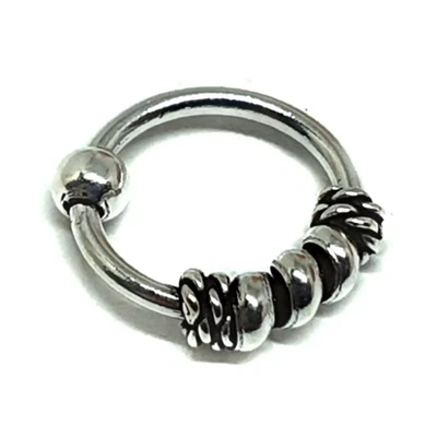 Anello naso piccolo spirale Daith Tragus 6,5 mm argento sterling 925 cerchio ... - Immagine 1 di 4