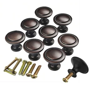 25PK Oil Rubbed Bronze Cabinet Knob Hardware Furniture Knob 1-1/4" Diameter - Picture 1 of 7