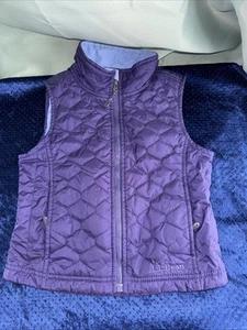 LL Bean Insulated Blue Plaid Puffer Vest Youth Kids Medium 5-6 - Picture 1 of 3