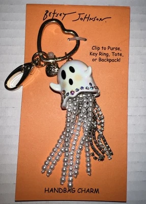 Betsey Johnson Halloween Fantasma Cartera Dije Llavero Brilla en la Oscuridad Nuevo Foto 1 de 3
