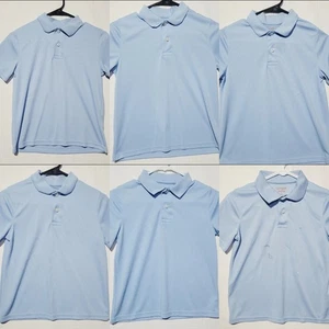 Lot of 6 Cat & Jack Polo Boys Large 10-12 polyester light blue used good, 1 fair - Picture 1 of 21