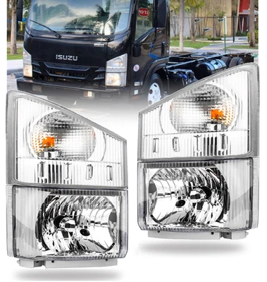 Juego de 4 faros con lámparas de esquina diestro+derecho para Isuzu NPR/NPR-HD/NQR/NRR 2008-2020 Foto 1 de 4