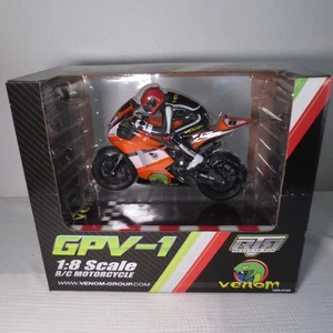 Venom GPV-1 VEN-0105 NIB RC Motorcycle Orange Bike Collection Rare Toys - Picture 1 of 12