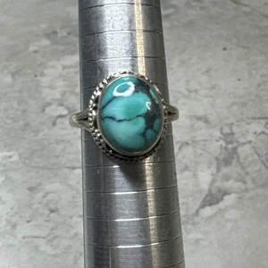Anillo Turquesa Vintage Suroeste Plata Esterlina Talla 8.75 H94 - Imagen 1 de 13