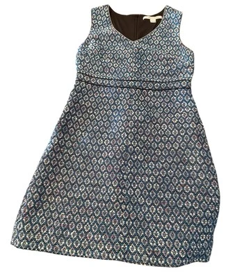 Diane Von Furstenberg Leelou Tweed Sheath Dress Size 6 Blue Sleeveless Career - Image 1 of 4