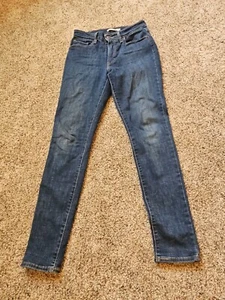 Levis 721 Women Juniors High Rise Skinny Jeans Size 28 Waist Denim Stretch Blue - Picture 1 of 9