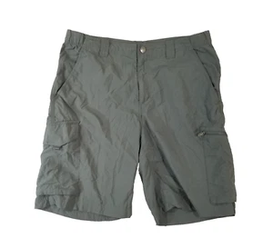 Columbia cargo hiking shorts mens 34x10 khaki green nylon comfort waist outdoor - Picture 1 of 16