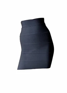 NWT BCBGMAXAZRIA "Simone" Bandage Skirt Black Pencil Mini SMALL - Picture 1 of 9