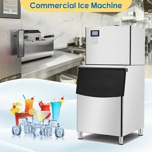550LB/24H Commercial Ice Maker Machine with 300LBS Storage Bin & LCD Touch Panel - Picture 1 of 11