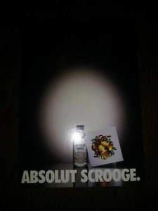 ABSOLUT VODKA SCROOGE CHRISTMAS POSTCARD UNUSED PHOTO BY STEVE BRONSTEIN - Picture 1 of 1