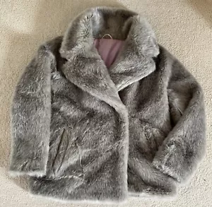 Cappotto di pelliccia sintetica - argento - taglia 12 - molto - Foto 1 di 6