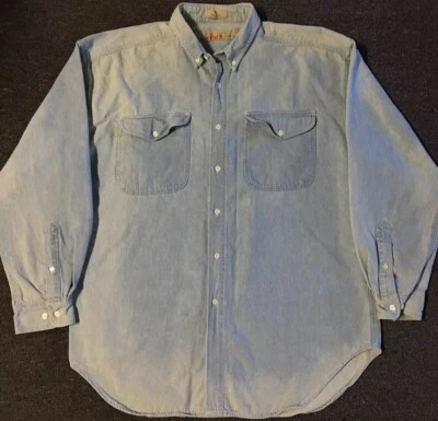 Camisa Denim De Colección Años 90 Azul Ancla Desteñida XL Surf Skate Playa Grunge Jean OP Gotcha Foto 1 de 4
