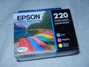 Nuevo GENUINO OEM EPSON 220 capacidad estándar color cartucho de tinta juego caducado 12/25 - Imagen 1 de 10