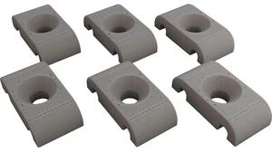 Abrazaderas de doble línea para 2) líneas de 1/8" (0,125") / 3,175 mm - Juego de 6 con herrajes - Imagen 1 de 2