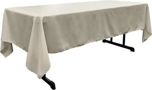 Mantel rectangular de lino poliéster popelín, 152 por 259 cm gris claro - NUEVO - Imagen 1 de 5
