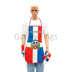 Dominikanische Republik Flagge Küche & Grill 3-teiliges Set mit Schürze Ofenhandschuh Topflappen - Bild 1 von 6