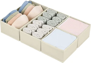 Drawer Organizers Clothes, Set of 4 Dresser Organizer Bins, Fabric Closet Organi - Picture 1 of 12