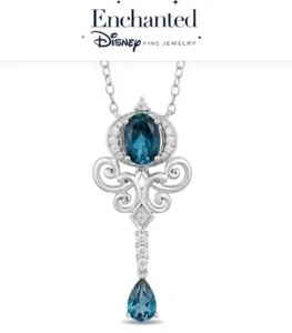 Enchanted Disney Sterling Silver with 1/10 CTTW Diamond and London Topaz - Picture 1 of 5