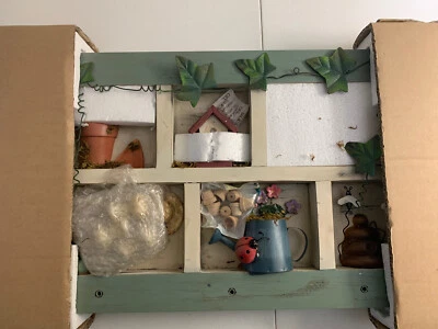Gardeners Shadow Box hanging Table Display 3D Diorama Birds Bees 19”x11”  New - Image 1 of 4