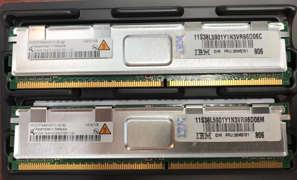 Oimonda 1GB  HYS72T64400EFD-3S-B2   IBM FRU# 39M5781  DIMM Memory Upgrade   - Image 1 of 1
