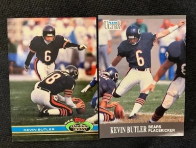 NFL - Kevin Butler 1991 Topps Stadium Club & 1991 Fleer Ultra - Bears - Image 1 of 2