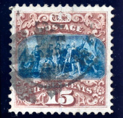US 118 15c 1869 Landing of Columbus type I black cancel PSAG grade 95 - Image 1 of 3