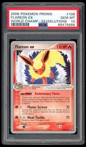 2006 PSA 10 Edelstein neuwertig Flareon ex Eeveelutions Weltmeisterschaften Deck Pokémon - Bild 1 von 2