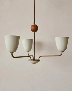Lola Chandelier, handmade 3 light Walnut ball Large Ceiling décor fixture - Picture 1 of 8